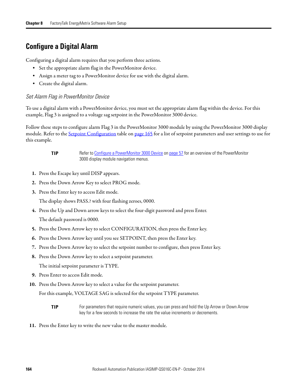 Configure a digital alarm | Rockwell Automation Energy Management Accelerator Toolkit Quick Start User Manual | Page 164 / 452