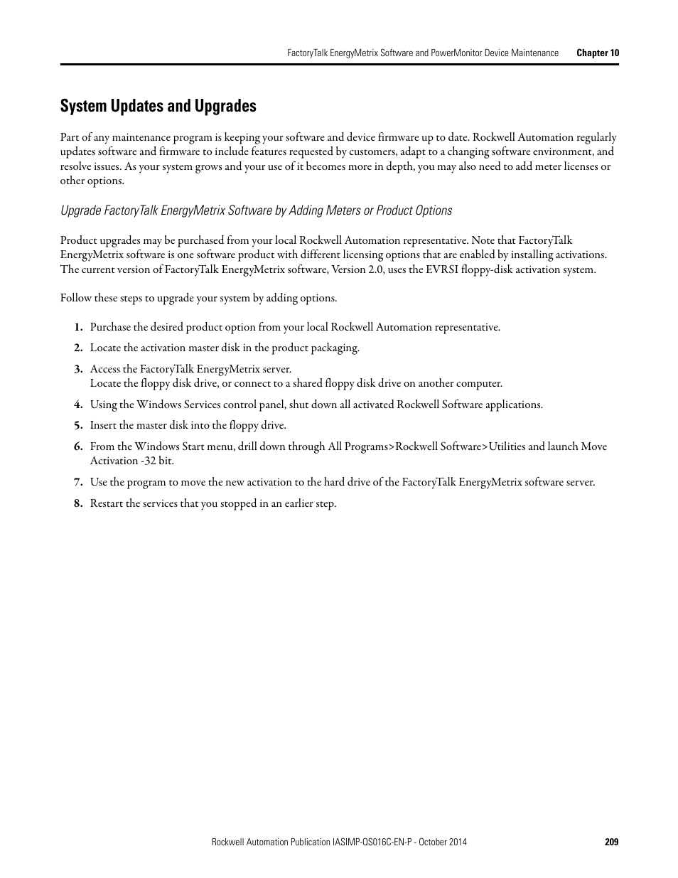 System updates and upgrades | Rockwell Automation Energy Management Accelerator Toolkit Quick Start User Manual | Page 209 / 452
