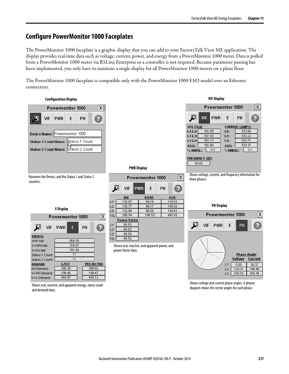 Configure powermonitor 1000 faceplates | Rockwell Automation Energy Management Accelerator Toolkit Quick Start User Manual | Page 217 / 452