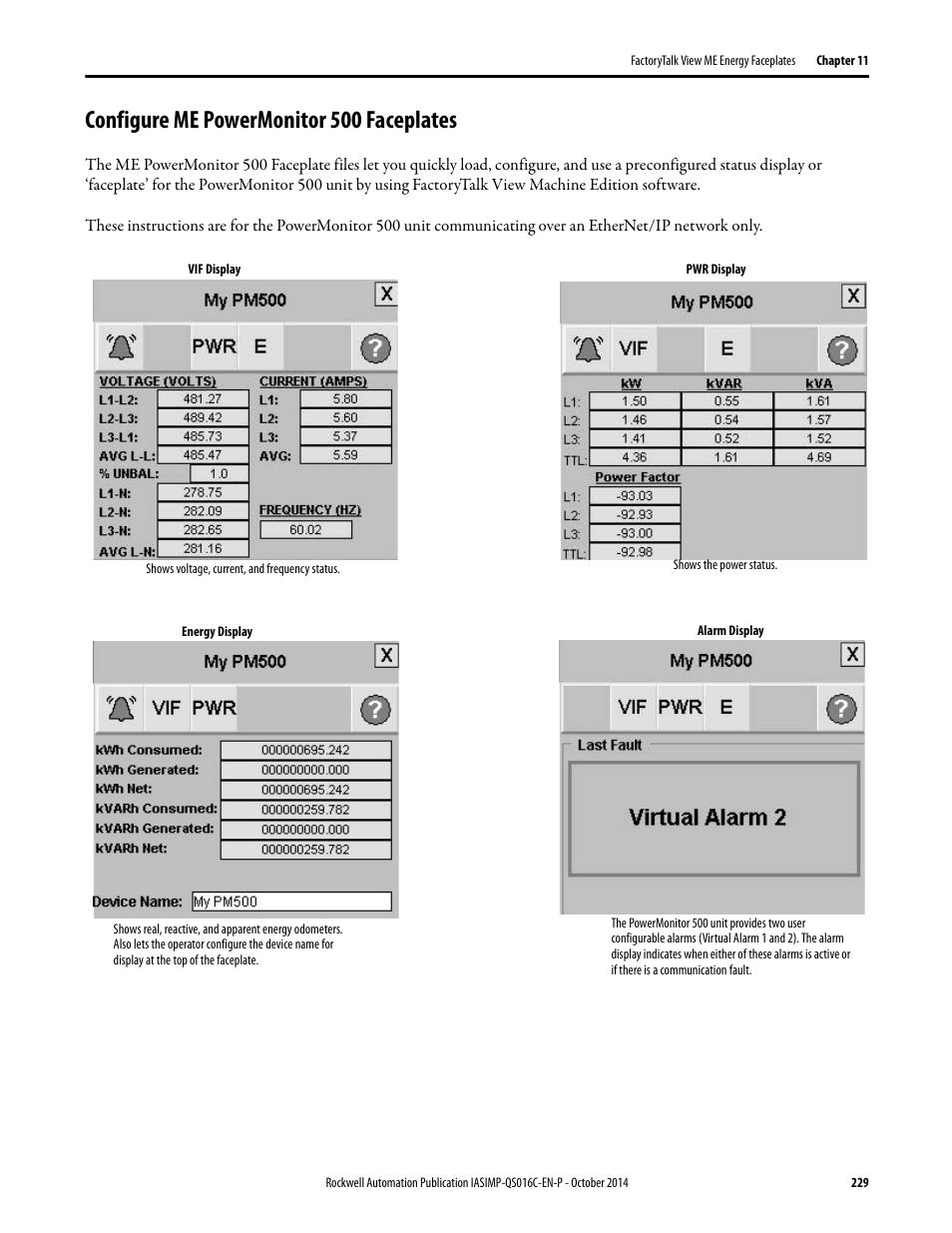 Configure me powermonitor 500 faceplates | Rockwell Automation Energy Management Accelerator Toolkit Quick Start User Manual | Page 229 / 452