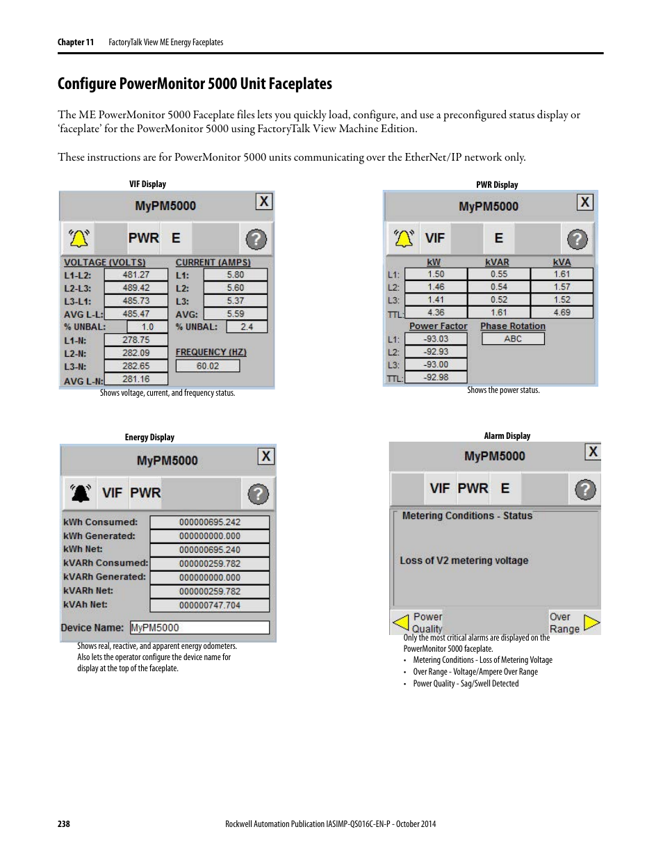 Configure powermonitor 5000 unit faceplates | Rockwell Automation Energy Management Accelerator Toolkit Quick Start User Manual | Page 238 / 452