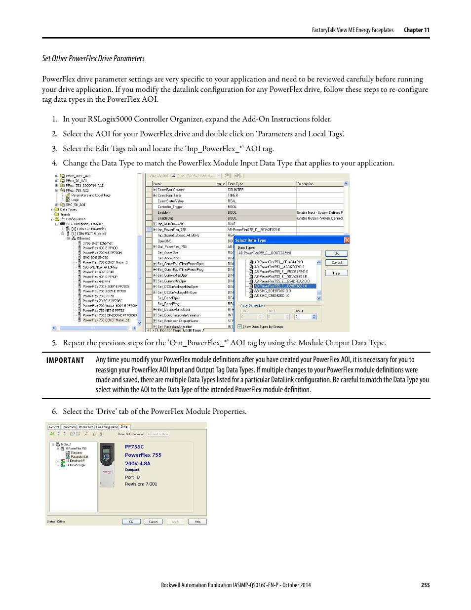 Set other powerflex drive parameters | Rockwell Automation Energy Management Accelerator Toolkit Quick Start User Manual | Page 255 / 452