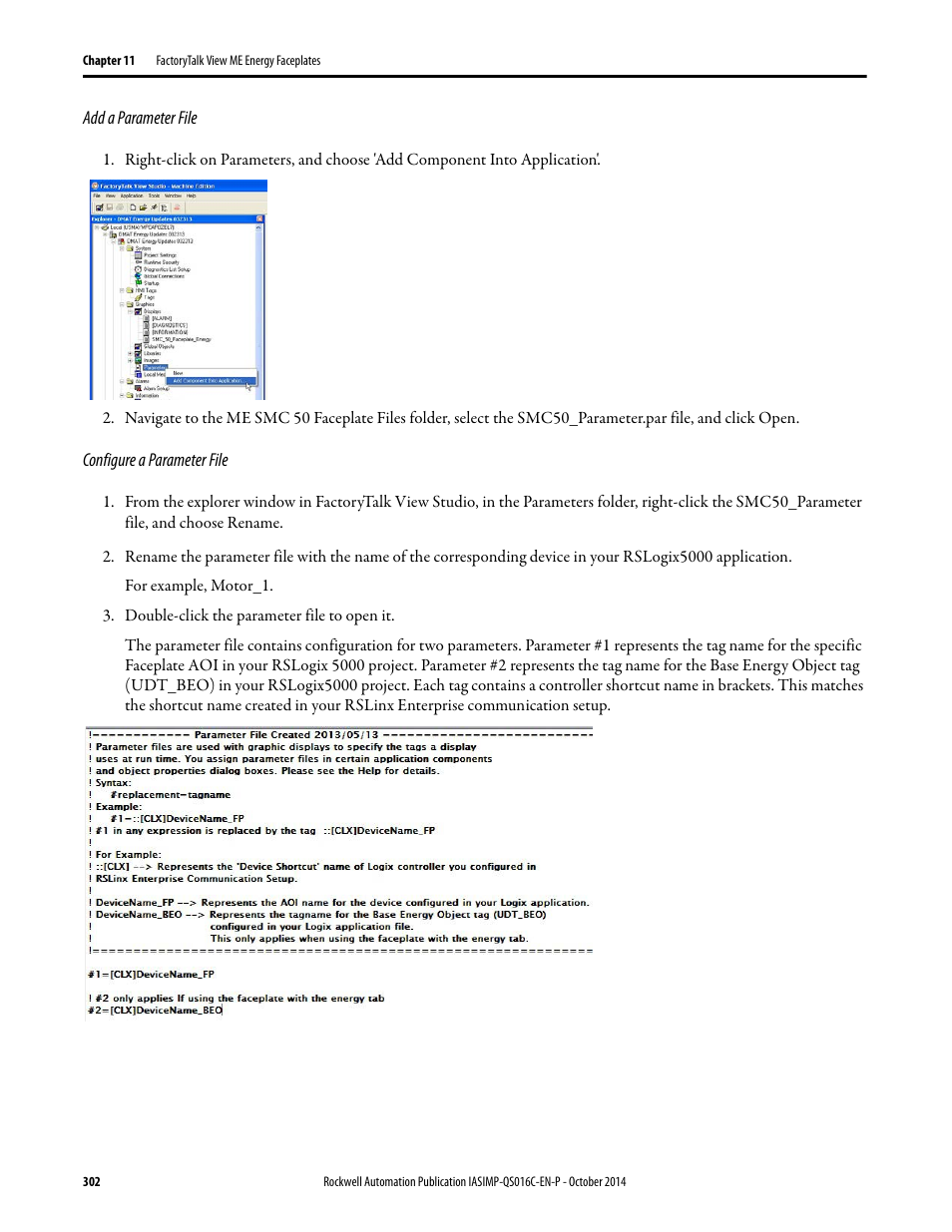 Add a parameter file | Rockwell Automation Energy Management Accelerator Toolkit Quick Start User Manual | Page 302 / 452