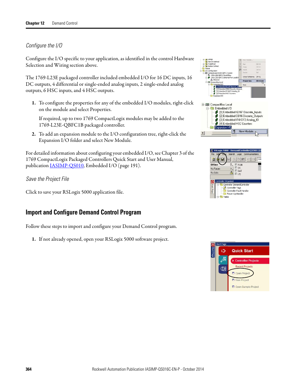 Import and configure demand control program | Rockwell Automation Energy Management Accelerator Toolkit Quick Start User Manual | Page 364 / 452
