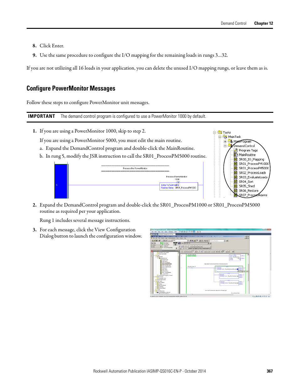 Configure powermonitor messages | Rockwell Automation Energy Management Accelerator Toolkit Quick Start User Manual | Page 367 / 452