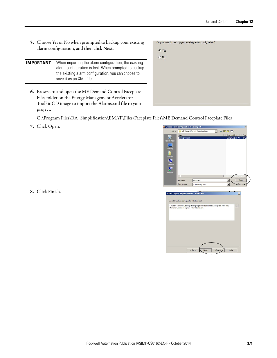 Rockwell Automation Energy Management Accelerator Toolkit Quick Start User Manual | Page 371 / 452