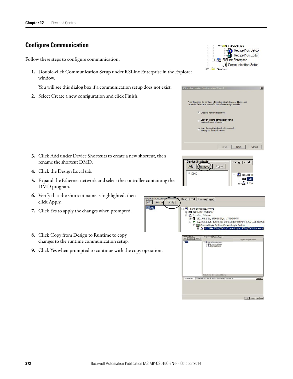 Configure communication | Rockwell Automation Energy Management Accelerator Toolkit Quick Start User Manual | Page 372 / 452