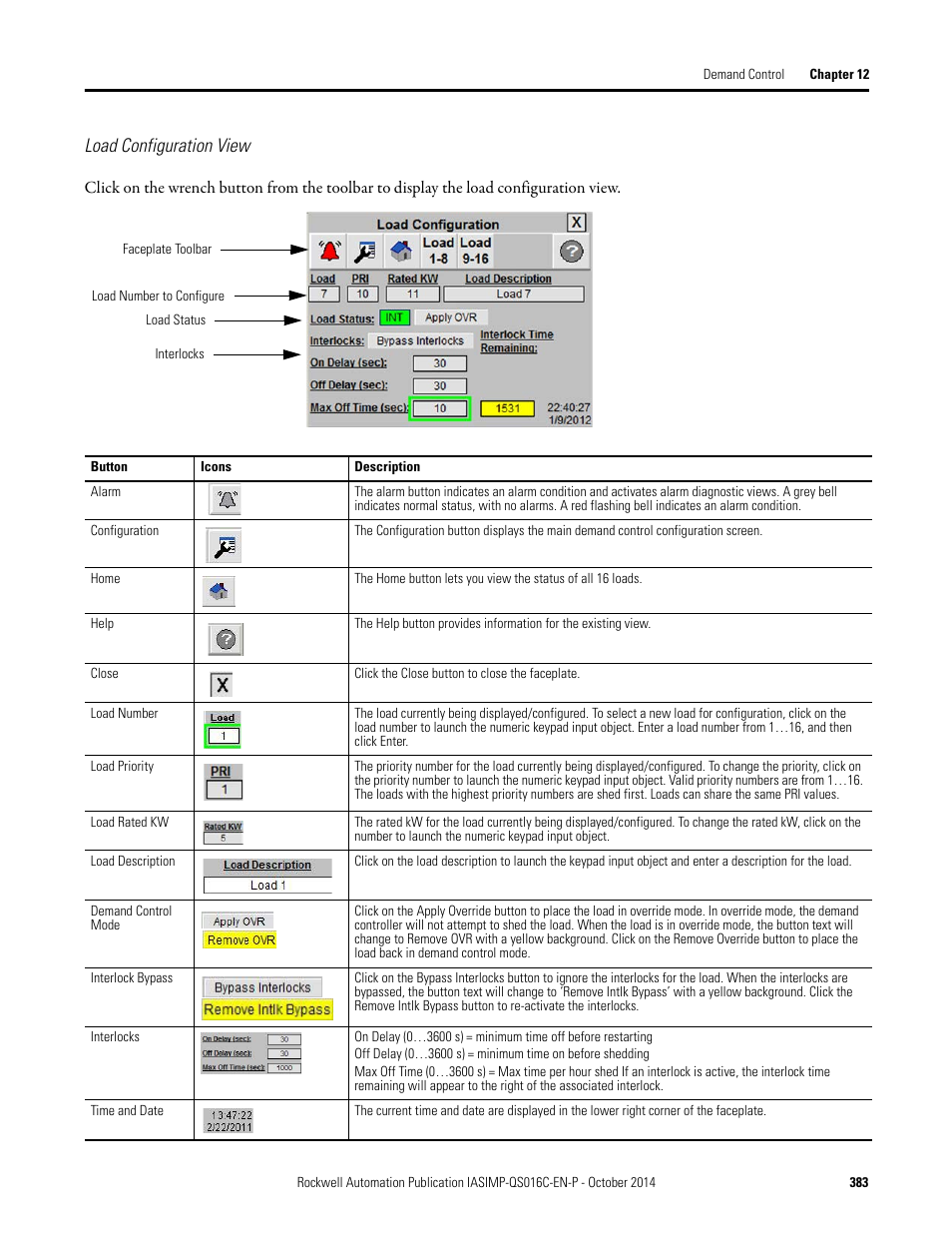 Load configuration view | Rockwell Automation Energy Management Accelerator Toolkit Quick Start User Manual | Page 383 / 452