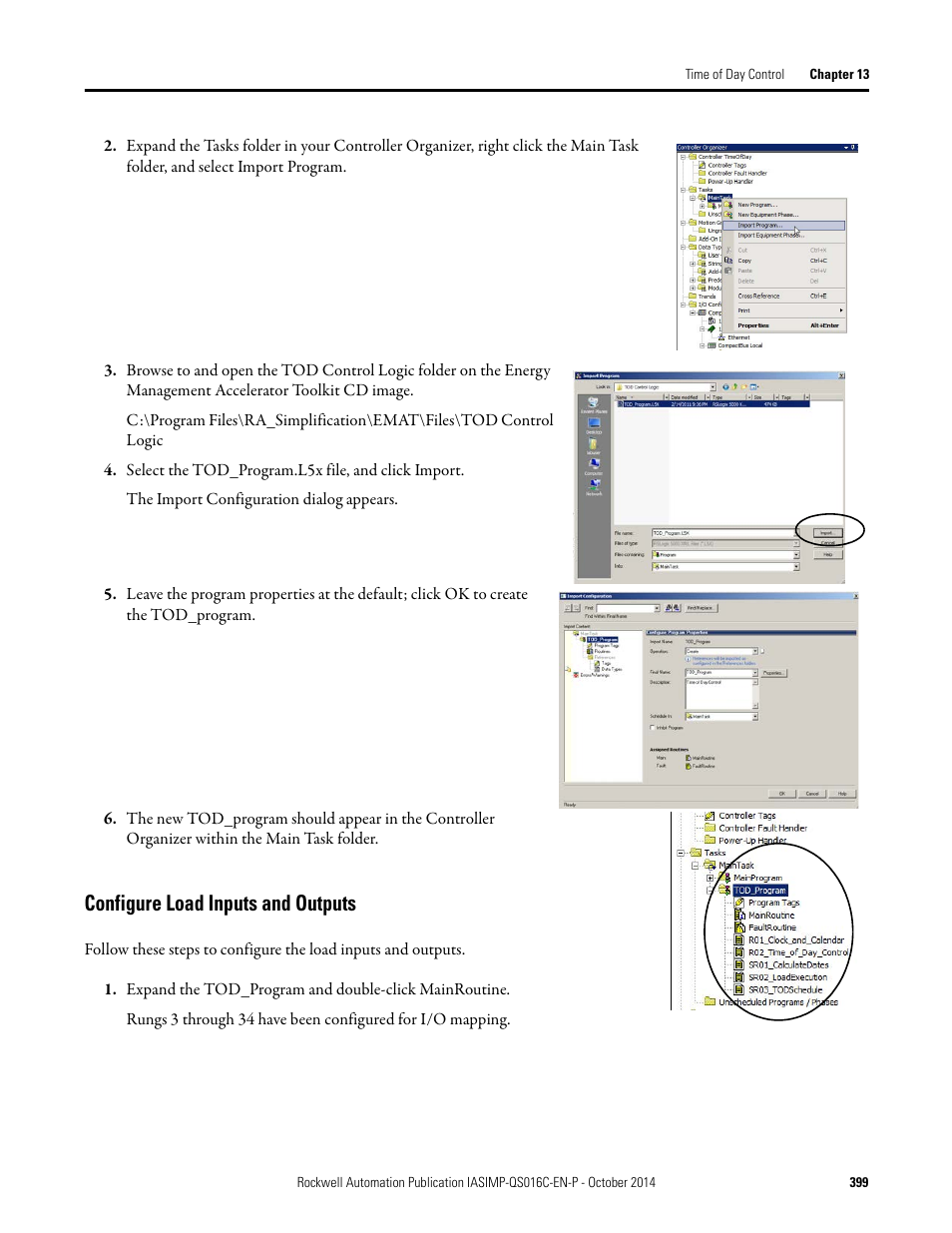 Configure load inputs and outputs | Rockwell Automation Energy Management Accelerator Toolkit Quick Start User Manual | Page 399 / 452