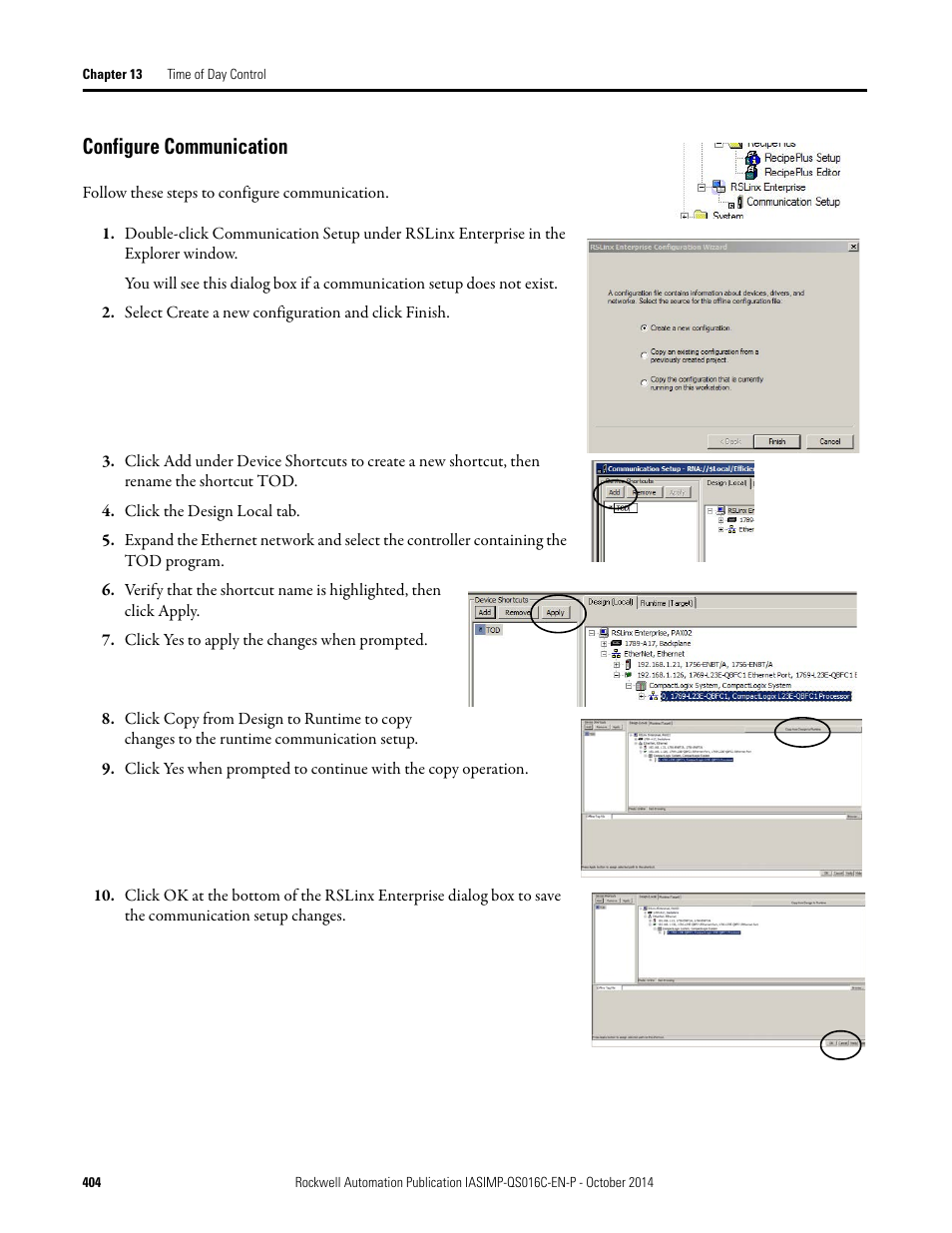 Configure communication | Rockwell Automation Energy Management Accelerator Toolkit Quick Start User Manual | Page 404 / 452