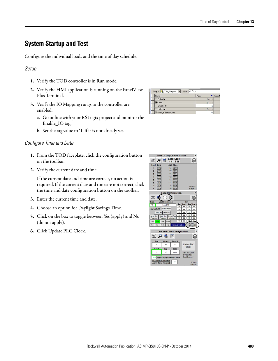 System startup and test | Rockwell Automation Energy Management Accelerator Toolkit Quick Start User Manual | Page 409 / 452