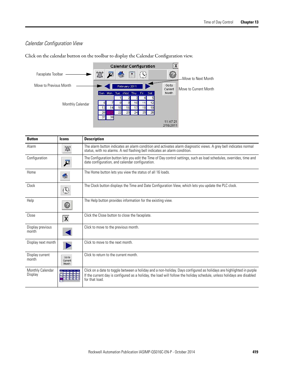 Calendar configuration view | Rockwell Automation Energy Management Accelerator Toolkit Quick Start User Manual | Page 419 / 452