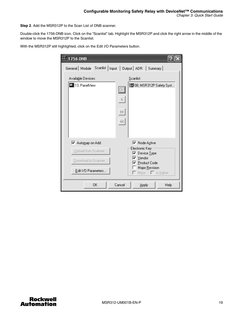 Rockwell Automation 440R MSR312 Configurable Monitoring Safety Relay w/DeviceNet Communications User Manual | Page 19 / 56