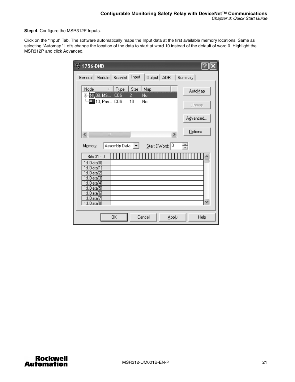 Rockwell Automation 440R MSR312 Configurable Monitoring Safety Relay w/DeviceNet Communications User Manual | Page 21 / 56