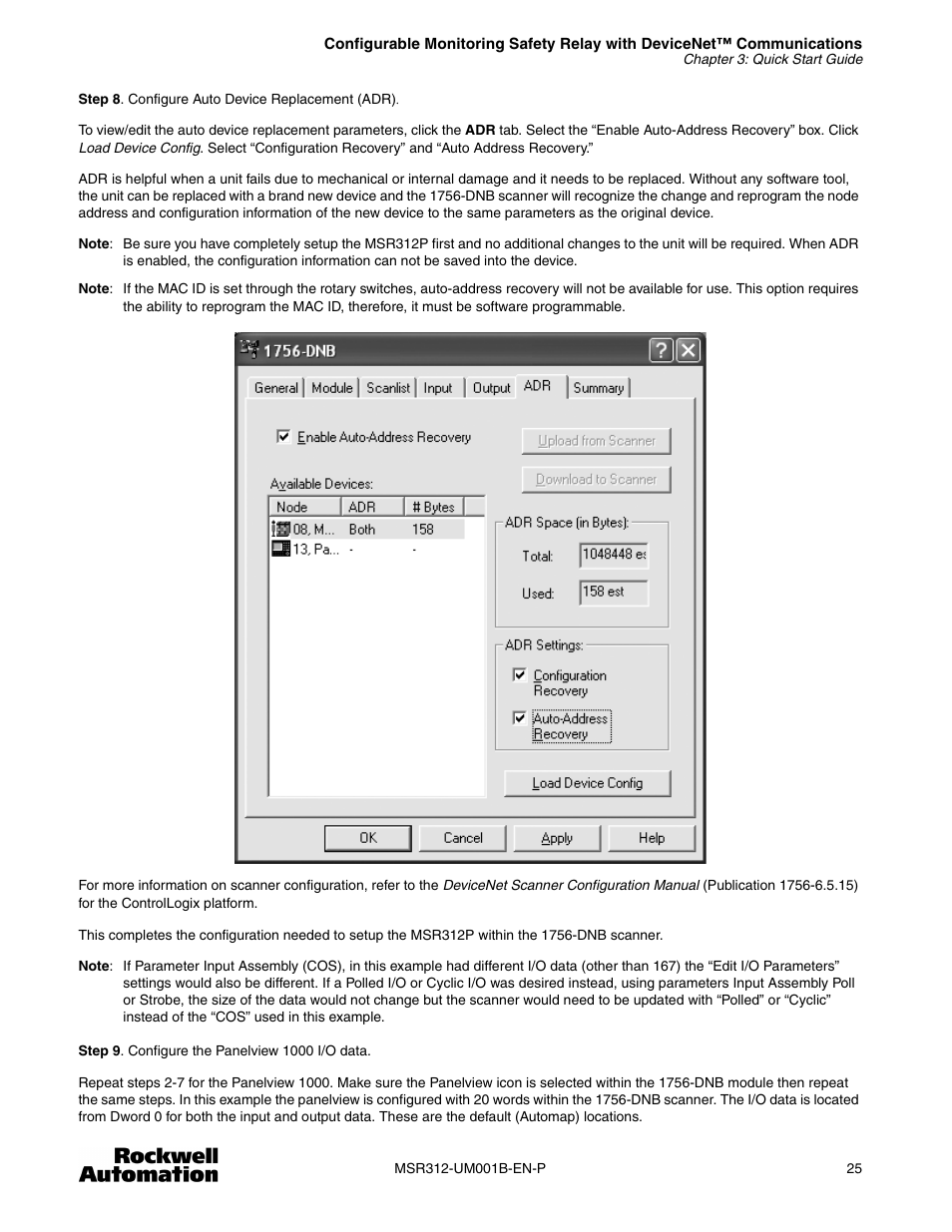 Rockwell Automation 440R MSR312 Configurable Monitoring Safety Relay w/DeviceNet Communications User Manual | Page 25 / 56