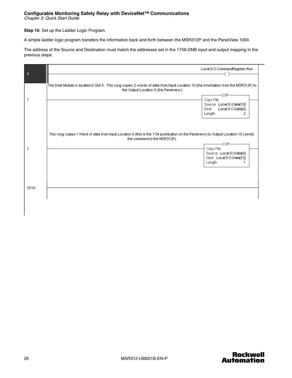 Rockwell Automation 440R MSR312 Configurable Monitoring Safety Relay w/DeviceNet Communications User Manual | Page 26 / 56