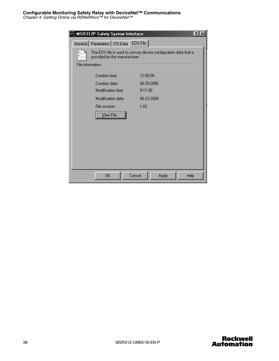 Rockwell Automation 440R MSR312 Configurable Monitoring Safety Relay w/DeviceNet Communications User Manual | Page 38 / 56