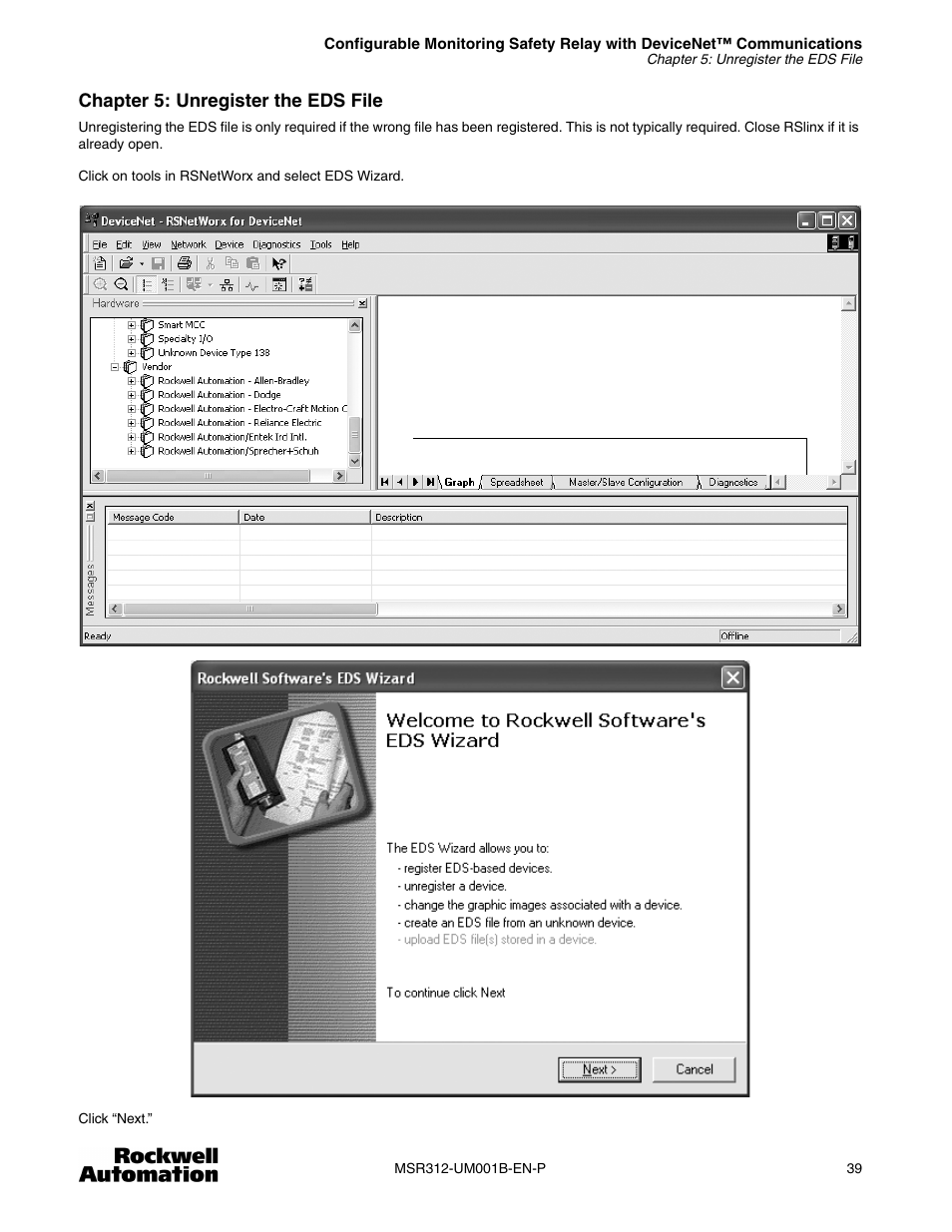 Rockwell Automation 440R MSR312 Configurable Monitoring Safety Relay w/DeviceNet Communications User Manual | Page 39 / 56
