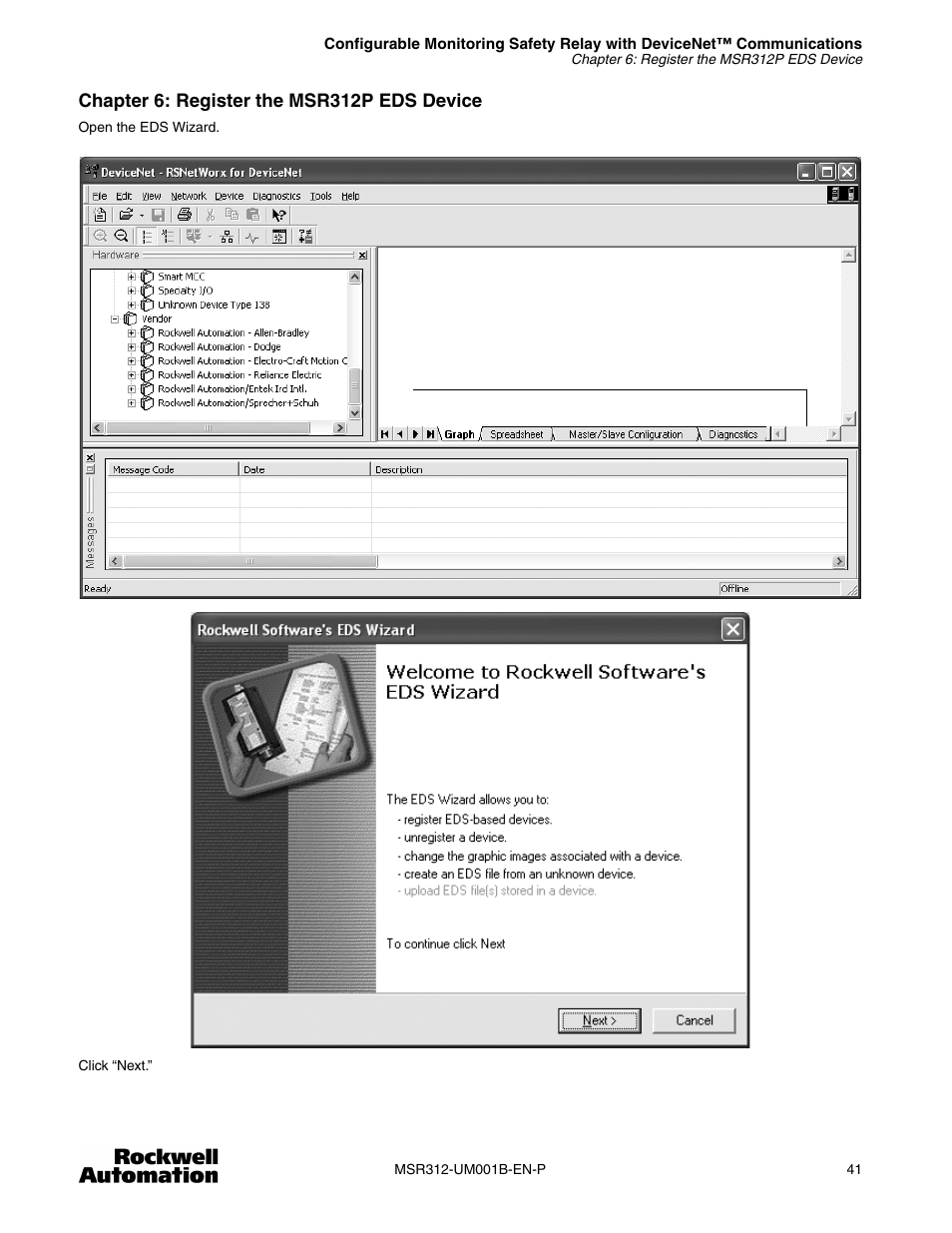 Rockwell Automation 440R MSR312 Configurable Monitoring Safety Relay w/DeviceNet Communications User Manual | Page 41 / 56