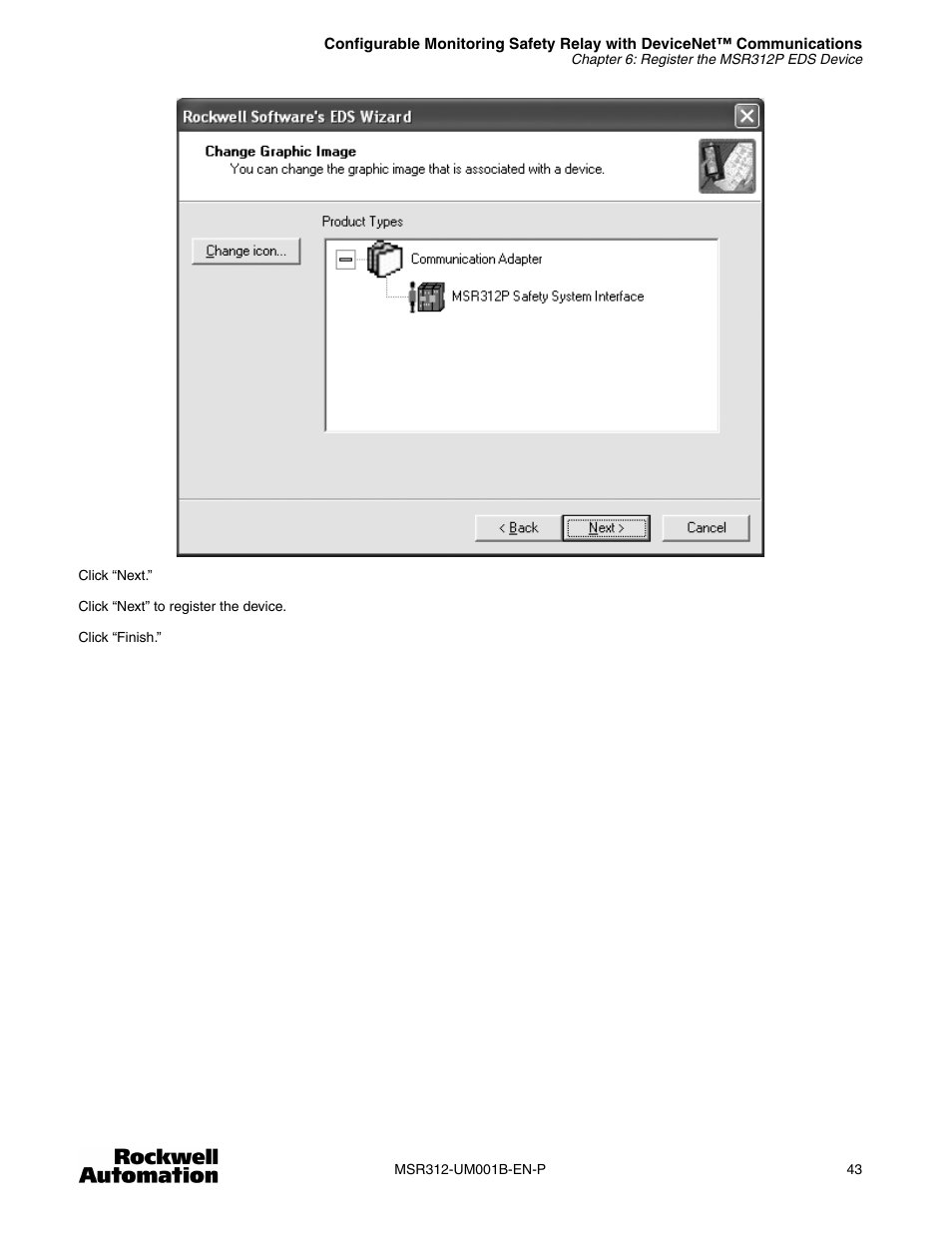 Rockwell Automation 440R MSR312 Configurable Monitoring Safety Relay w/DeviceNet Communications User Manual | Page 43 / 56