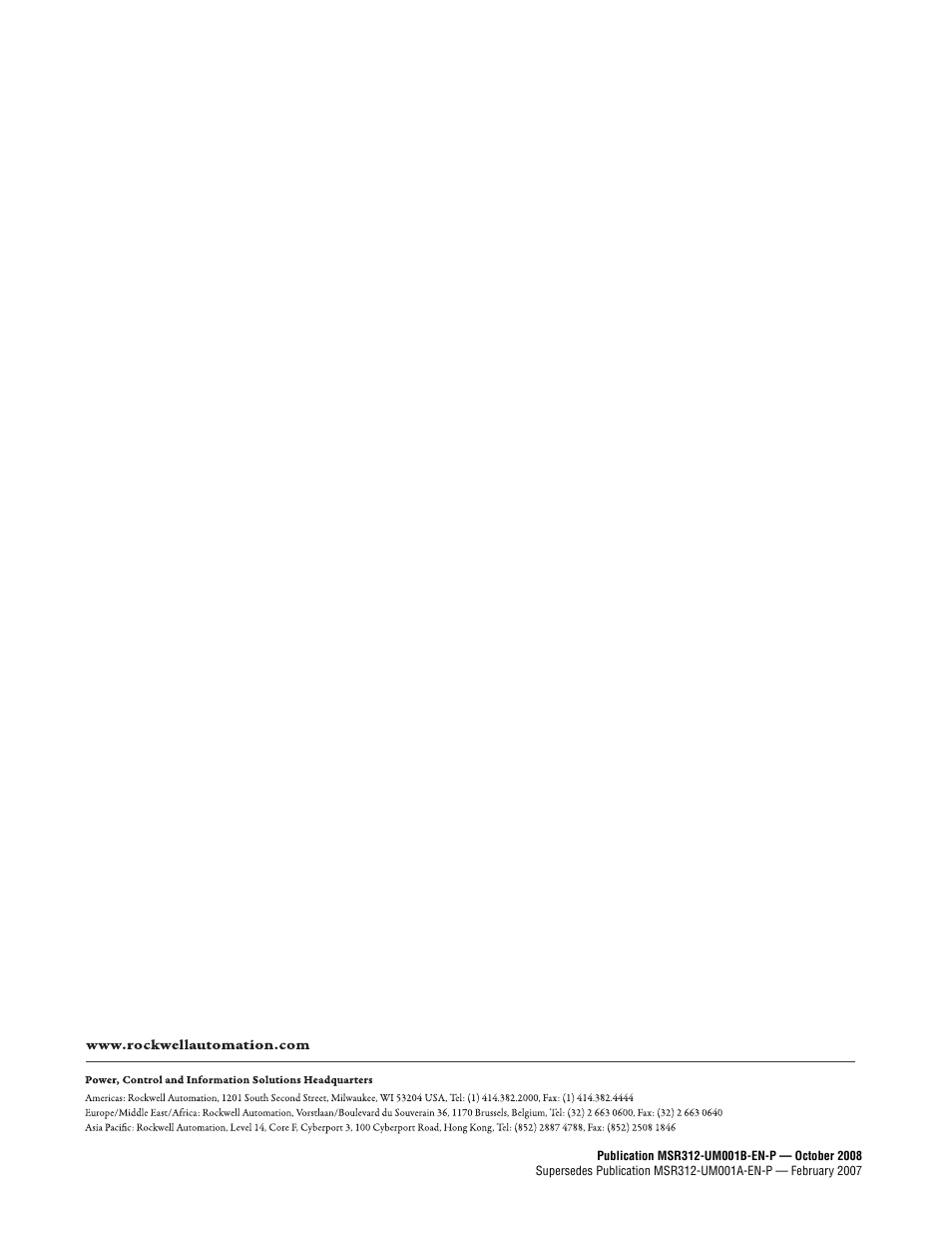 Rockwell Automation 440R MSR312 Configurable Monitoring Safety Relay w/DeviceNet Communications User Manual | Page 56 / 56