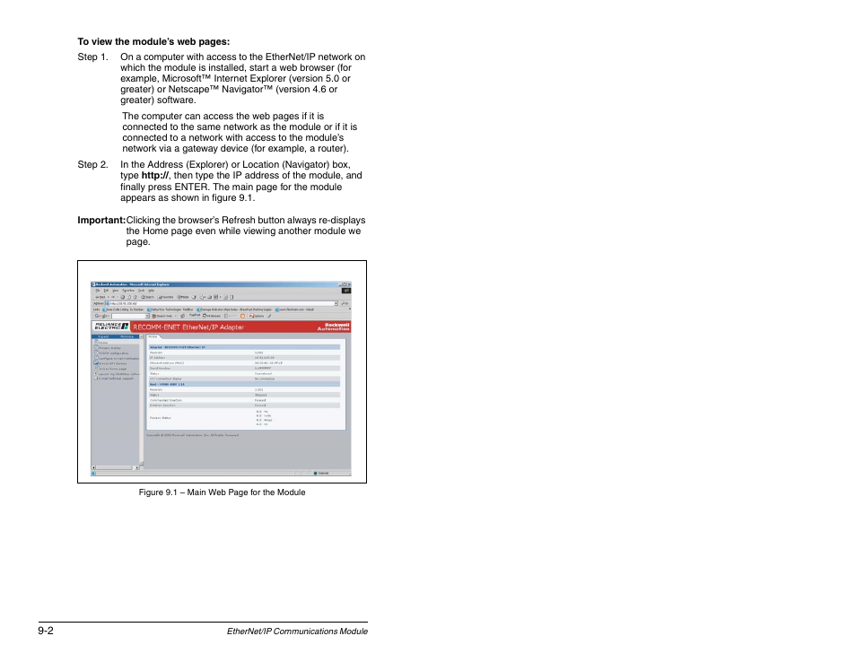 Rockwell Automation RECOMM-ENET EtherNet/IP Communications Module User Manual | Page 104 / 194