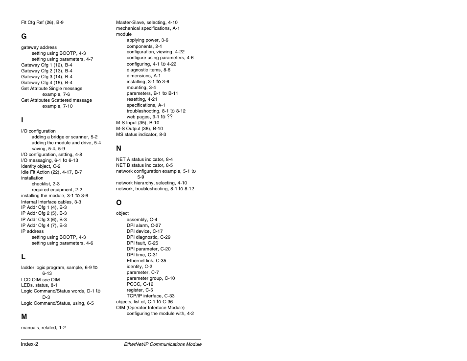 Rockwell Automation RECOMM-ENET EtherNet/IP Communications Module User Manual | Page 188 / 194