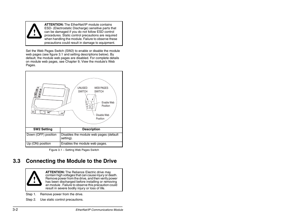 3 connecting the module to the drive | Rockwell Automation RECOMM-ENET EtherNet/IP Communications Module User Manual | Page 22 / 194