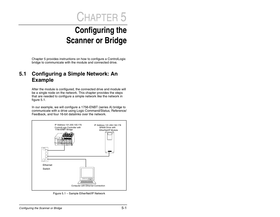 Hapter, Configuring the scanner or bridge | Rockwell Automation RECOMM-ENET EtherNet/IP Communications Module User Manual | Page 49 / 194