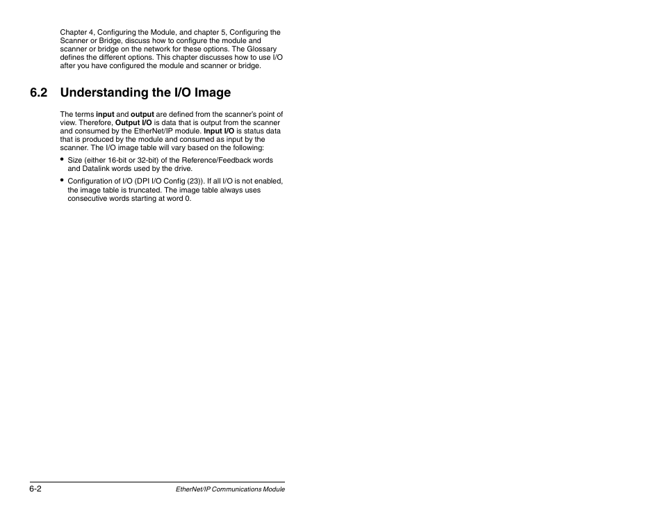 2 understanding the i/o image | Rockwell Automation RECOMM-ENET EtherNet/IP Communications Module User Manual | Page 60 / 194