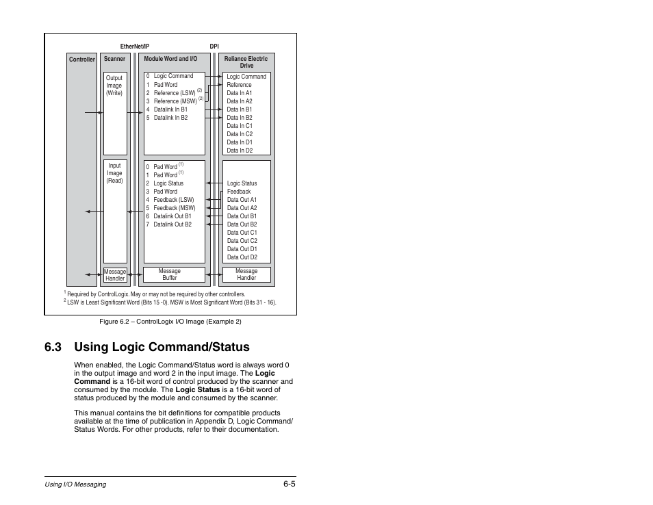 3 using logic command/status | Rockwell Automation RECOMM-ENET EtherNet/IP Communications Module User Manual | Page 63 / 194