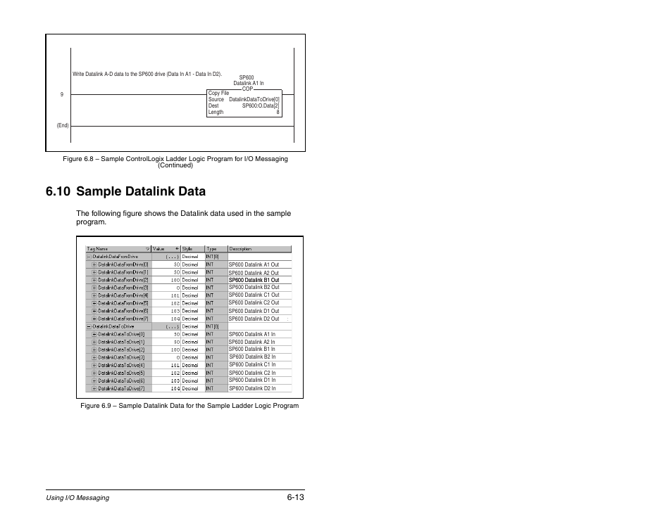 10 sample datalink data | Rockwell Automation RECOMM-ENET EtherNet/IP Communications Module User Manual | Page 71 / 194