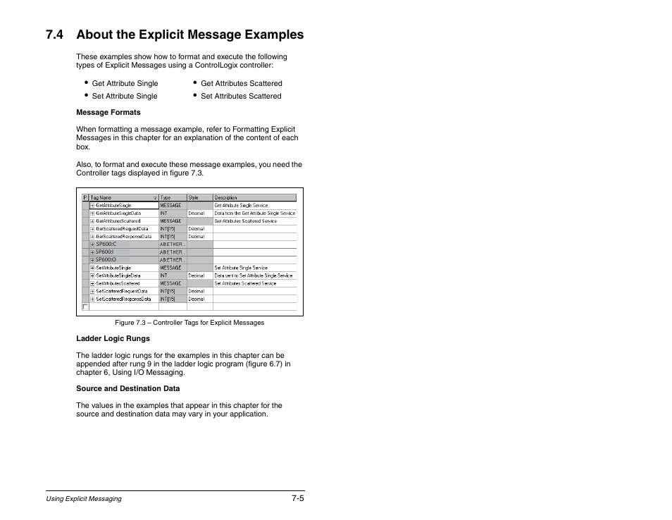 4 about the explicit message examples | Rockwell Automation RECOMM-ENET EtherNet/IP Communications Module User Manual | Page 77 / 194