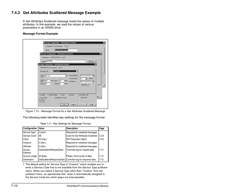 3 get attributes scattered message example | Rockwell Automation RECOMM-ENET EtherNet/IP Communications Module User Manual | Page 82 / 194