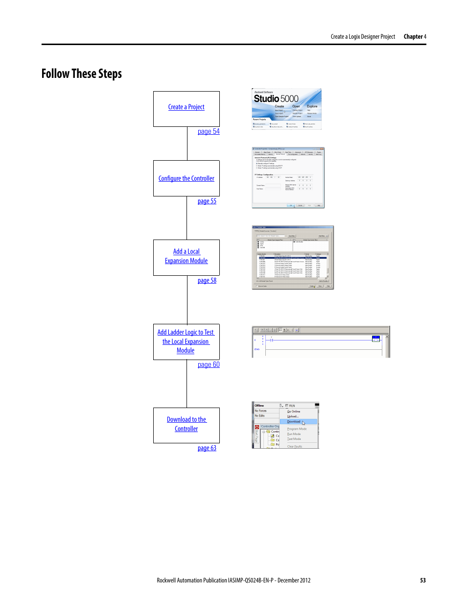 Follow these steps | Rockwell Automation 1769-L16ER-BB1B_L18ER-BB1B_L18ERM-BB1B CompactLogix 5370 L1 Controllers System Quick Start User Manual | Page 53 / 76