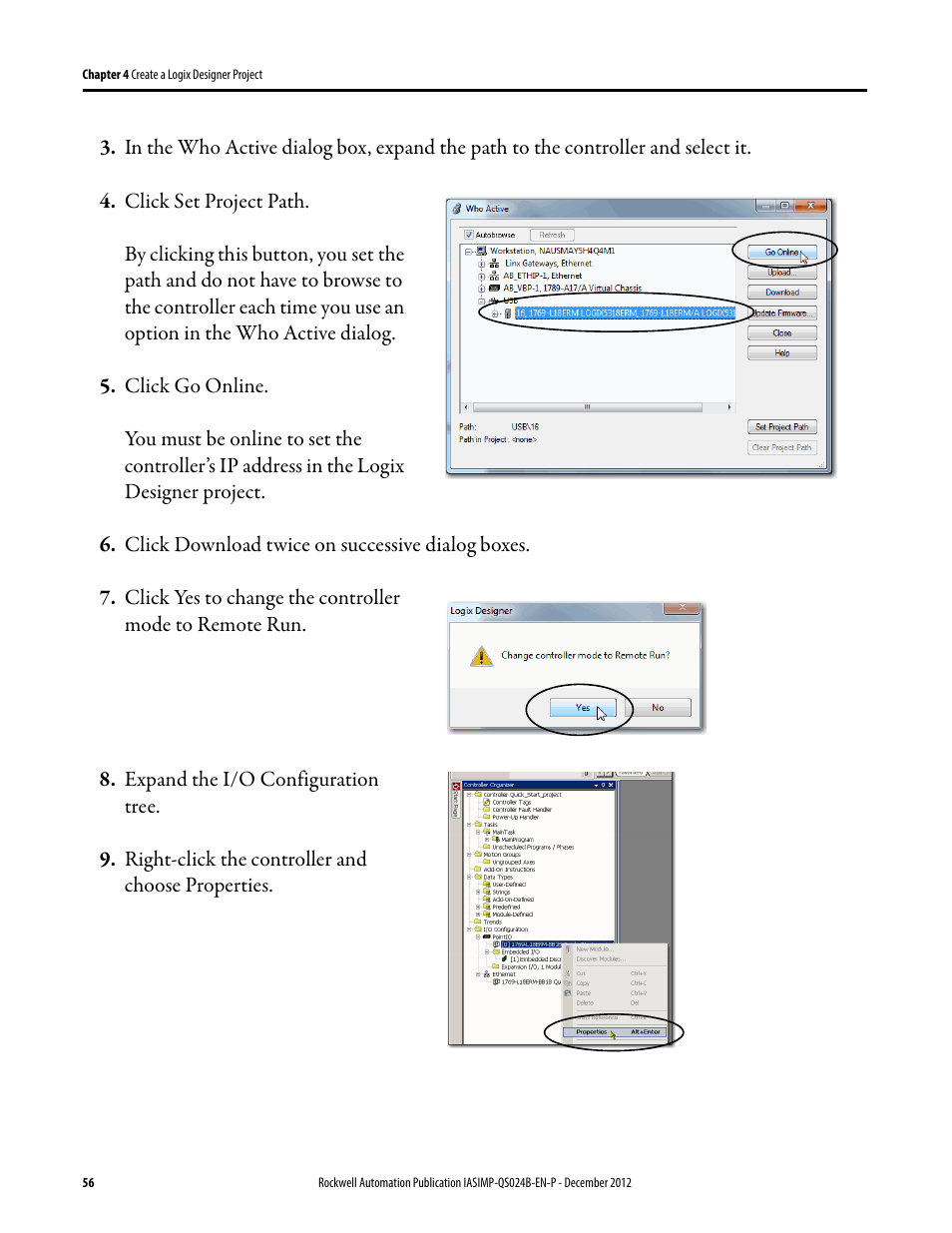 Rockwell Automation 1769-L16ER-BB1B_L18ER-BB1B_L18ERM-BB1B CompactLogix 5370 L1 Controllers System Quick Start User Manual | Page 56 / 76