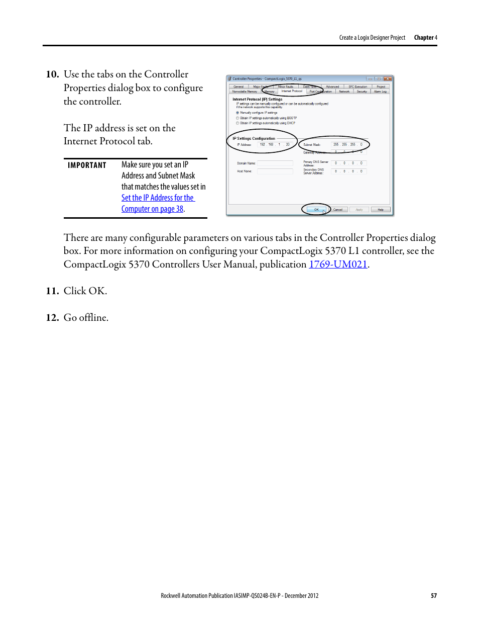 Rockwell Automation 1769-L16ER-BB1B_L18ER-BB1B_L18ERM-BB1B CompactLogix 5370 L1 Controllers System Quick Start User Manual | Page 57 / 76