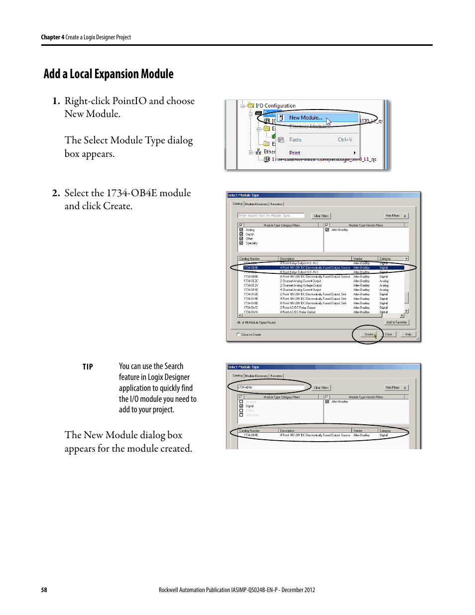 Add a local expansion module, Add a local, Expansion module | Rockwell Automation 1769-L16ER-BB1B_L18ER-BB1B_L18ERM-BB1B CompactLogix 5370 L1 Controllers System Quick Start User Manual | Page 58 / 76