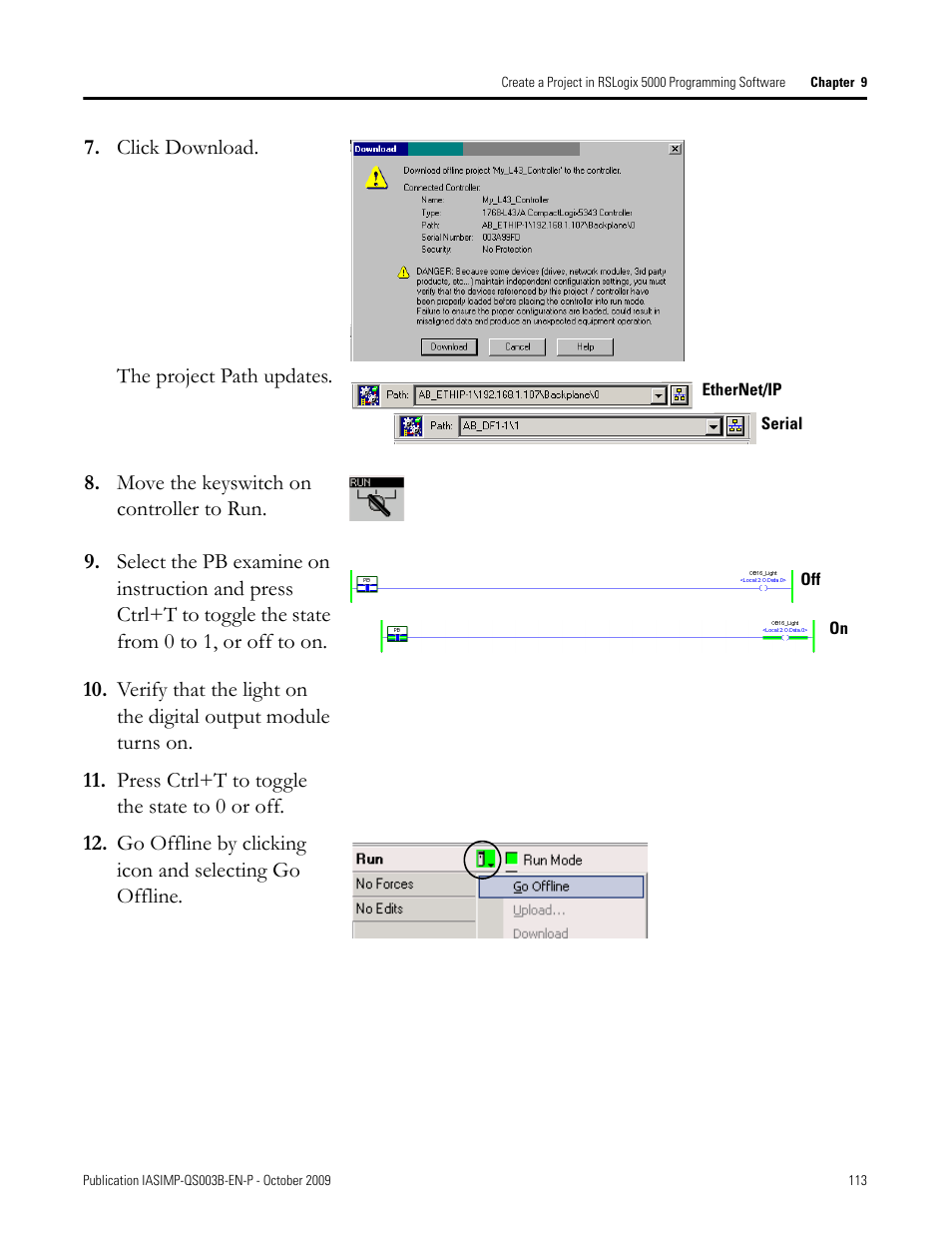 Rockwell Automation 1768-L43 CompactLogix System Quick Start User Manual | Page 113 / 205
