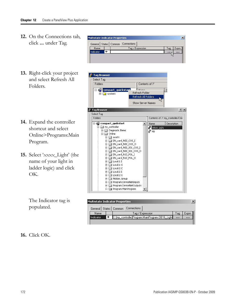 Rockwell Automation 1768-L43 CompactLogix System Quick Start User Manual | Page 172 / 205