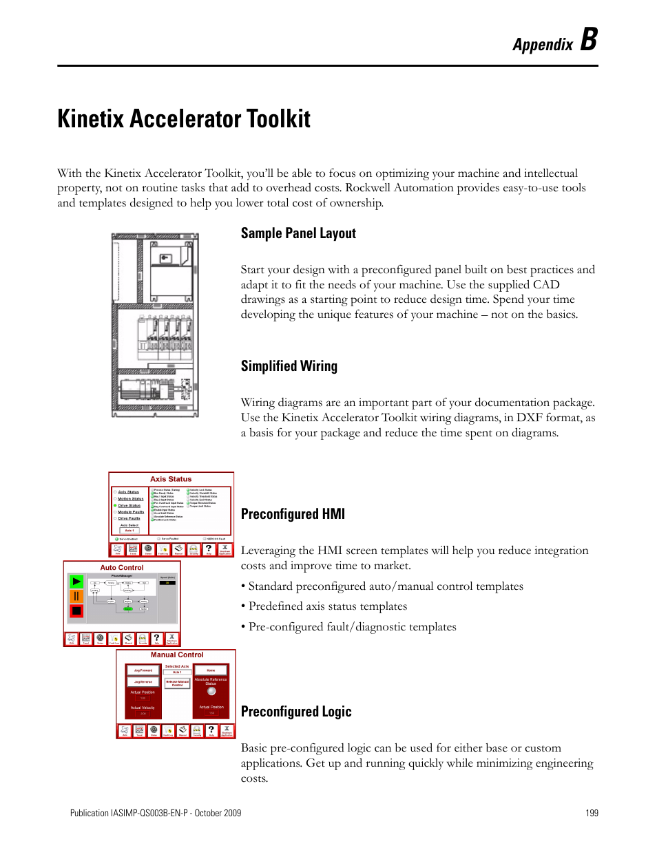 B-kinetix accelerator toolkit, Appendix b, Kinetix accelerator toolkit | Rockwell Automation 1768-L43 CompactLogix System Quick Start User Manual | Page 199 / 205