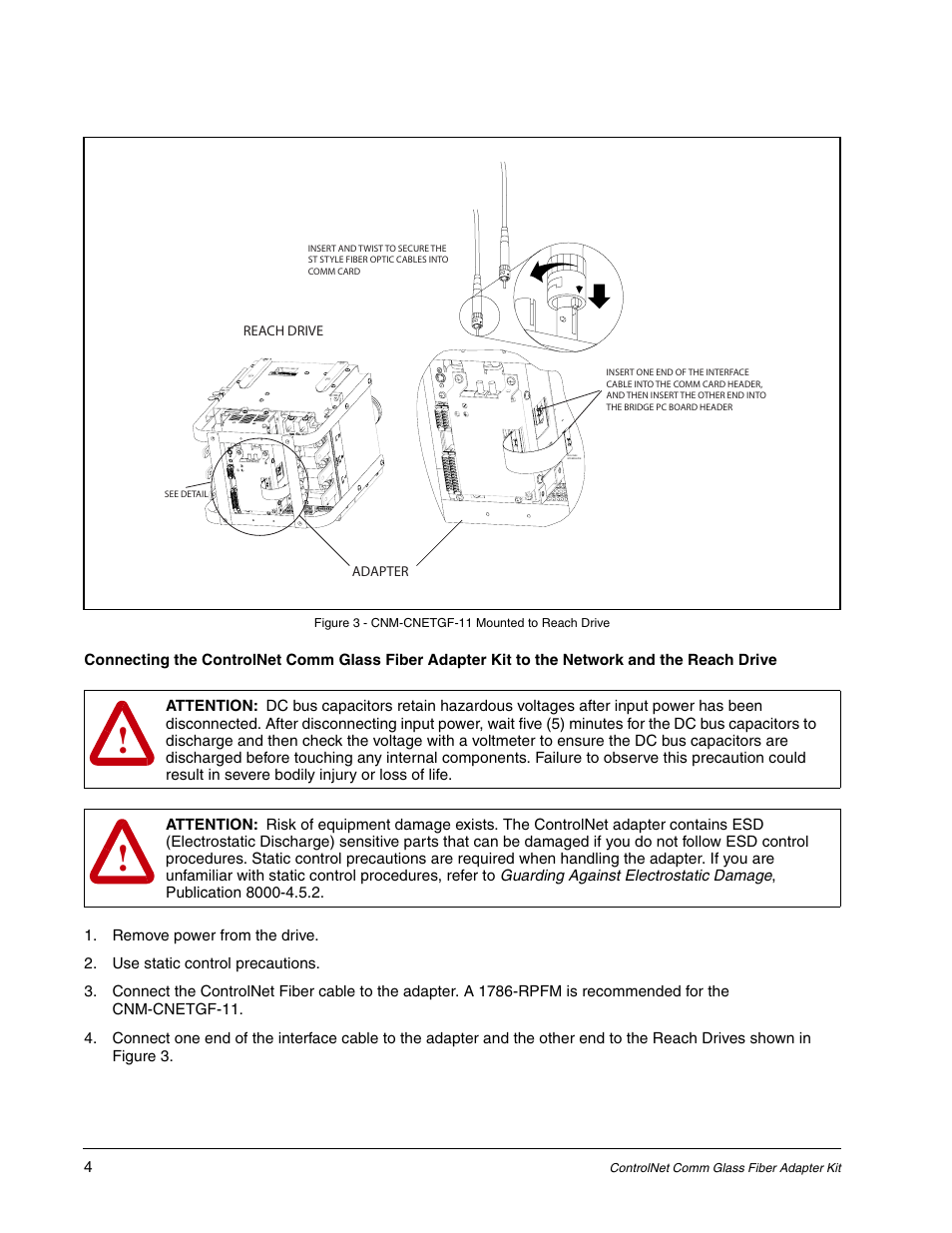 Rockwell Automation Liqui-Flo DBT ControlNet Comm Glass Fiber Adapter Kit User Manual | Page 4 / 6