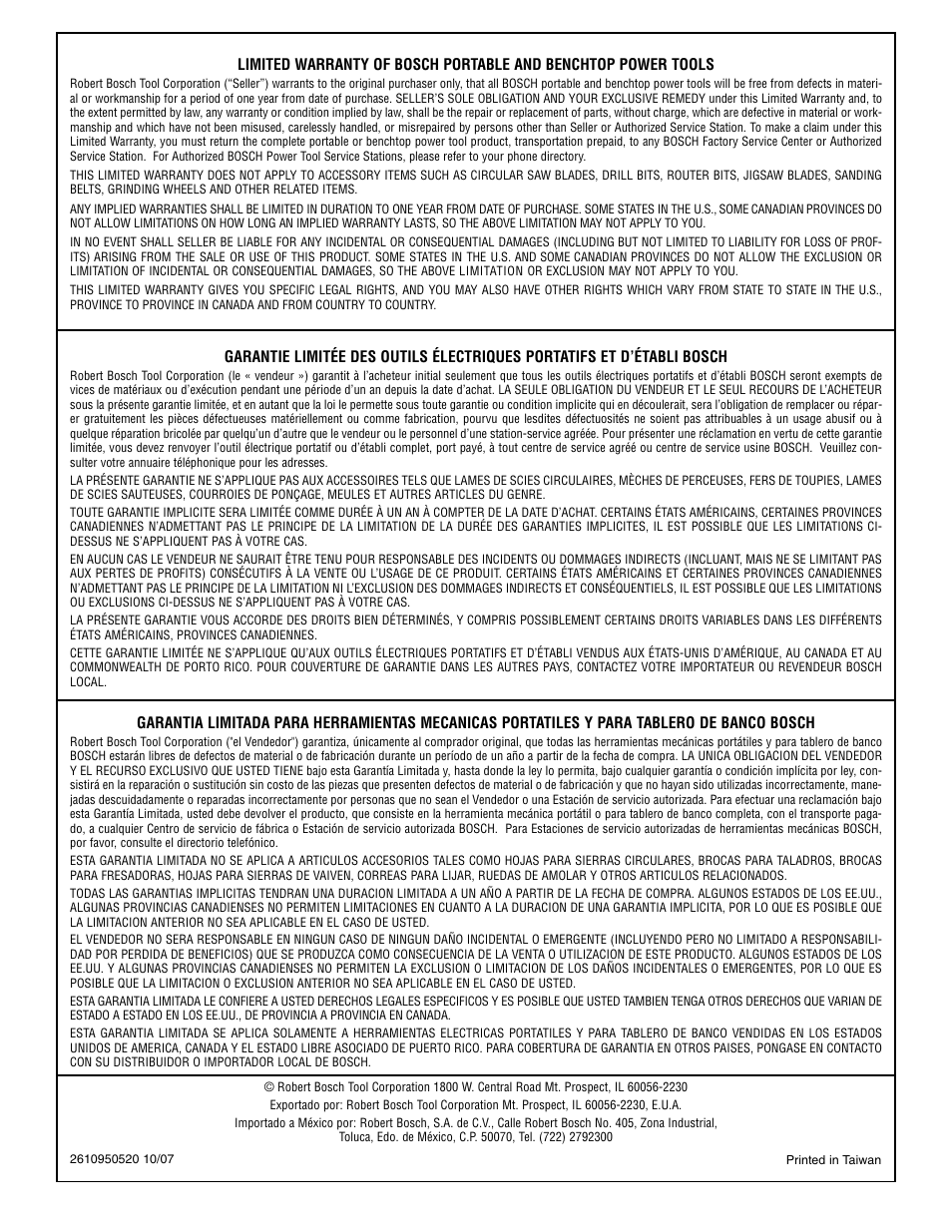 Bosch 4405 User Manual | Page 112 / 112