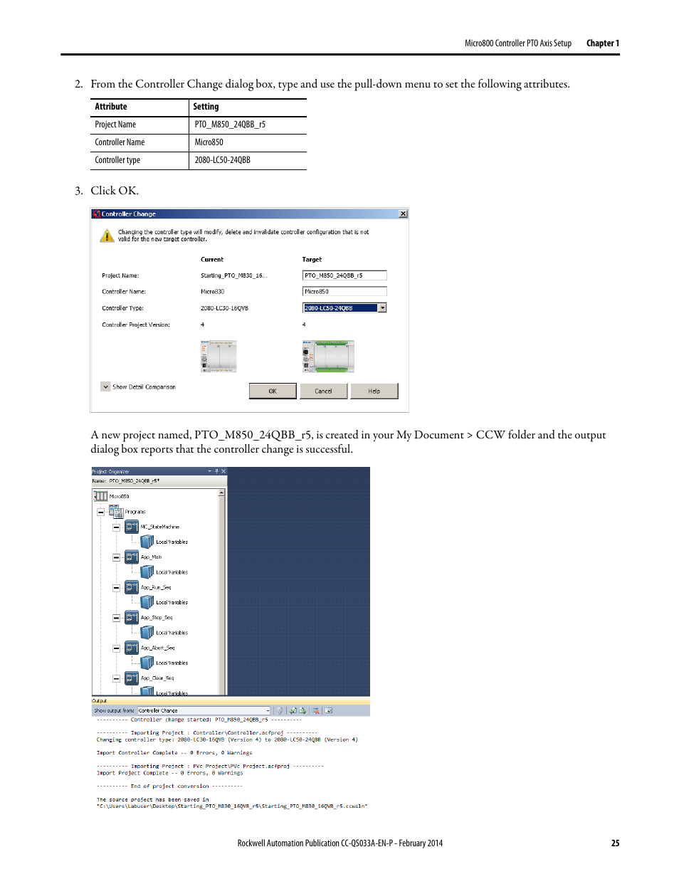 Rockwell Automation Motion Control PTO Application Building Block User Manual | Page 25 / 94