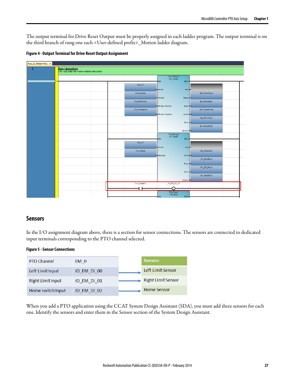 Sensors | Rockwell Automation Motion Control PTO Application Building Block User Manual | Page 27 / 94