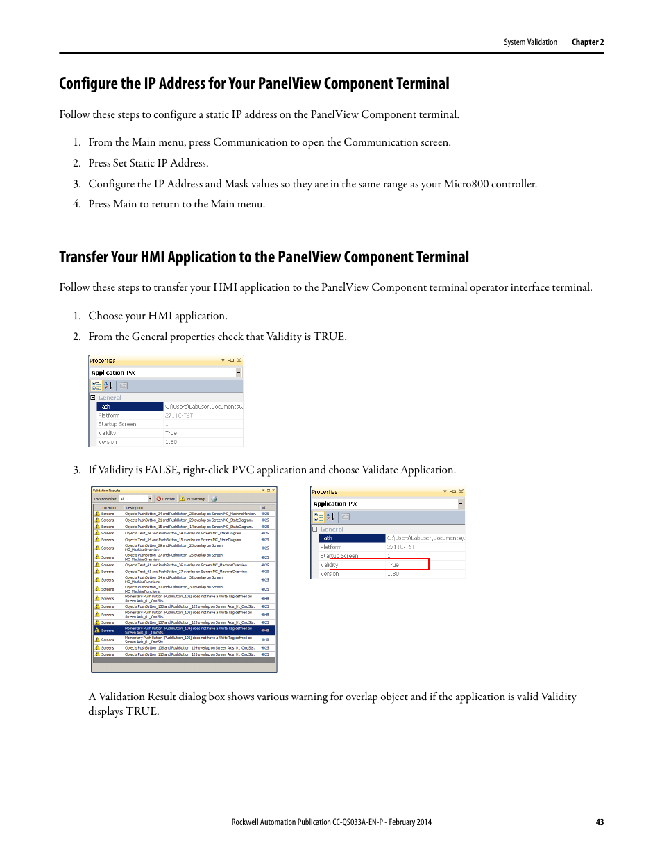 Terminal, Terminal on, Transfer your hmi application | To the panelview component | Rockwell Automation Motion Control PTO Application Building Block User Manual | Page 43 / 94