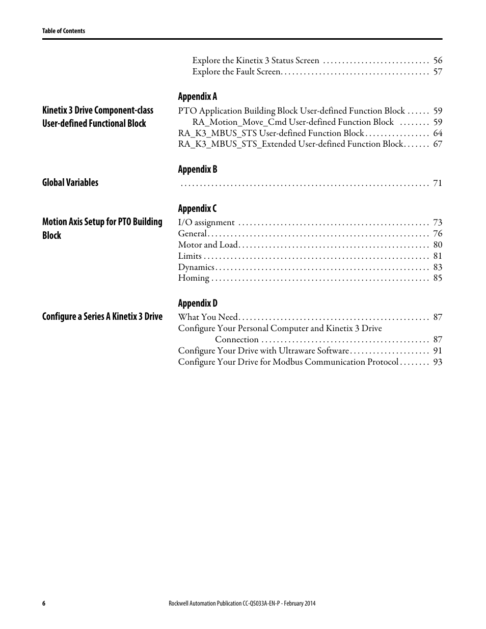 Rockwell Automation Motion Control PTO Application Building Block User Manual | Page 6 / 94