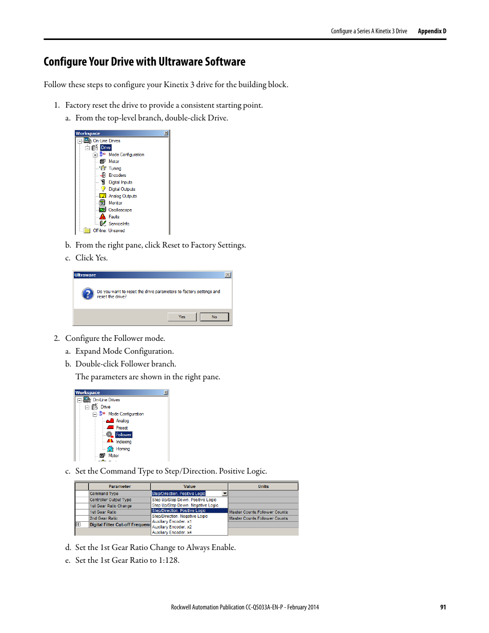 Configure your drive with ultraware software | Rockwell Automation Motion Control PTO Application Building Block User Manual | Page 91 / 94