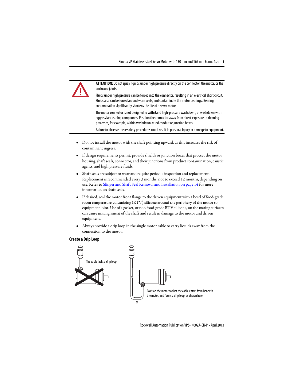 Rockwell Automation VPS-B1653D-PJ12DF Kinetix VP Stainless-steel Servo Motor with 130...165 mm Frame Size Install User Manual | Page 5 / 20