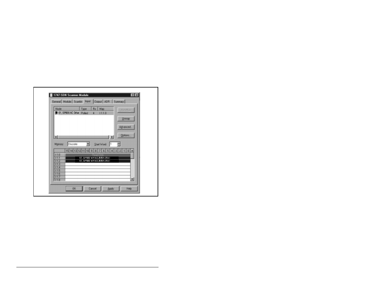 3 mapping the drive data in the scanner | Rockwell Automation RECOMM-DNET DeviceNet Adapter for use with DPI AC Drives User Manual | Page 52 / 168